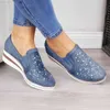 Scarpe eleganti Summer Mesh Women Sneakers Denim Jean Scarpe casual Shining Platform Lady Slip on Mocassini 2023 L230717