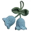 Keychains Purse Gift Handmade Women Girl Accessories Campanula Flower Fashion Bag Pendant Birthday Art Craft Knitted Keychain Washable