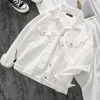 Vestes femme automne blanc Denim Veste femmes simplicité décontracté petit court Simple Chaqueta Mujer Veste Femme Streetwear basique Zar