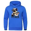 Hoodies voor heren A Master Of The Electric Sound Pug Guitar Playing Hoodie Mens Cartoons Print Hoody Street Hip Hop Sweatshirt Vrijetijdskleding