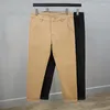 Men's Suits Plus Size 42 44 46 Men Casual Pants 2023 All-Season Korean Slim Fit Elastic For Trousers Classic Black Khkai Male