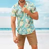 Herren Casual Hemden Mode Hemd Ärmel Ausschnitt Gedruckt Kurz Gestreiften StSummer Blusen Top Camisas De Hombre 230718