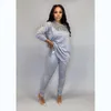 Women's Two Piece Pants 2023 Winter Women Sets Full Sleeve Sequined Top Suits Set Casual Tracksuits Loose Fitness Streetwear Outfits