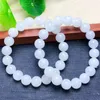 Bangle Natural White Jade Bransoletka kwadratowy koralik kryształowy leczenie kamień mody biżuterii