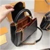 مصمم كيس كابوسين بي بي حقيبة اليد حقيبة الكتف الكتف Taurillon Mini Dame Bagwallet Crossbody Leather Presh Fashion Lady the Tote Bags M59440