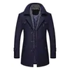 Herren Wollmischungen Winter Herren Wollmäntel Neue Mode Mittlerer Langer Schalkragen Baumwolle Gefüttert Dicker Warmer Wollmantel Trenchcoat Mantel M-5Xl HKD230718