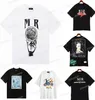 2023 Designer Masculino e Feminino T-shirt de Manga Curta Designer Camisetas Amirs Amirsy Verão Marca de Moda Areia Fluida Letra Impressa Tees