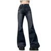 Jeans pour femmes mode rétro délavé dégradé décontracté cloche bas Denim pantalon Baggy pour femmes Y2k vêtements