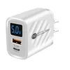 20W USB + Type - C LCD Display Charger 5 V2. 4 شحن US EU Plud + USB شحن