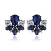 Stud Earrings LUBOV Pretty Colorful Crystal Stone Big Rhinestone Inlaid For Women Girls Piercing Christmas Gift Jewelry