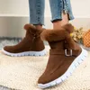 Winter Women Fur Warm Chelsea Snow Boots Casual Shoes New Short Plush Suede Ankle Boots Flats Gladiator Sport Ladies Botas mujer L230704