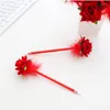 0.5mm Gül Beyaz Kalemleri 3D Kawaii Yapay Çiçekler Sevimli Mavi Yazma Aracı Gençler İçin Hediye Girls Office Okul Kırtasiye