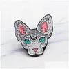 Pins Broches Canadian Hairless Emaille Pins Heks Kat Broches Gift Voor Vriend Animal Badge Knop Revers Pin Kleding Jeans Cap Zak D Dhsul