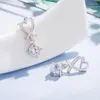 Orecchini a bottone in argento sterling 925 con cuore a goccia lunga per le donne gioielli da sposa regalo personalità diamante