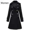 Men's Wool Blends Winter Mens Military Double Breasted Wool Blend Long Jackets For Man Female Cotton Padded Warm Long Coats Windbreakers HKD230718