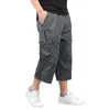 Herren-Shorts, Cargo-Sommer, lockere Freizeithose, elastische Taille, großer Outdoor-Jogging-Trend, mehrere Taschen 230718