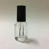 Garrafas vazias de esmalte de unha de 4 ml, frascos transparentes de esmalte de formato quadrado com tampa de escova para cosméticos DIY Qnlaj