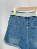 Damen-Shorts, Lauri Laki, hohe Taille, weites Bein, Denim, Damen, Vintage-Jeans in A-Linie, Sommer 2023