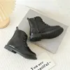 Botas Martin para niña, botas cortas para niño nuevo de otoño, zapatos de cuero finos de estilo inglés para niño, botas de cuero para rendimiento estudiantil