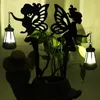 Trädgårdsdekorationer Vattentät LED Solar Light For Patio Gate Yard Wedding Fairy Outdoor Angel Lantern Lamp 51cm 21inch Iron ABS 230717