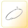 Bracciale S925 Sterling Sterling Sterling Sterling Sterling Nuovo natalizio in oro rosa scintillante Tennis Tennis Bracciale perle fai -da -te Love Heart Blue Crysta Crysta Crysta Crysta