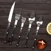 Наборы наборов посуды 420 из нержавеющей стали Западной посуды ножны Forks Spoons и полный набор домашних столовых стейков