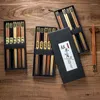Chopsticks 5 par japansk stil trä non glid naturliga familj chop pinnar återanvändbar pizza nudel verktyg kök bordsartiklar