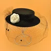 Berrette retrò donna velo fedora cappello per elegante affascinante jazz capk torta di maiale
