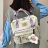 Skolväskor koreanska multifunktion härlig tjej ryggsäck japansk preppy stil elever skolväska stor kapacitet kontrast färg rese väska