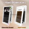 Ögonfransar Abonnie Chocolate Dark Individual 8-15mm Brown Color False Lashes Mink Eyelash Extension J230717