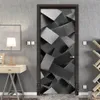 Adesivos de parede Visual 3D Adesivo de porta à prova d'água PVC Desenho geométrico Todo Mural Po Papel de parede para Sala de estar Decoração de cozinha 230717