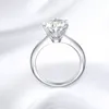 Wedding Rings Smyoue GRA gecertificeerd 1-5ct Siliconenring VVS1 Laboratorium Diamantkaart Ring Damesbetrokkenheid Belofte Wedding Band Sieraden 230718