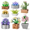 Blocchi Mini blocchi di costruzione in vaso Piante succulente Bonsai Fiori Decorazione domestica Giocattoli educativi per bambini Regali di festa R230718