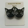 Bijoux fantaisie tête de chaton mignon noir et blanc pour fille boucle d'oreille accessoires acryliques230L