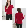 Women's Blouses Fashion Slim Button Shirt Long Sleeve Korean Professional Wear Workwear Formal Casual Versatile Chiffon