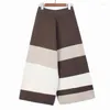 Kvinnor Pants Women Pant Color Matching Stripes Ankellängd Vintage Fashion High midja Stickning 2023