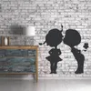 Adesivos de parede decalques beijando casal de casal amor romântico crianças decoração de flores para quarto removbale arte mural sala de estar hl316