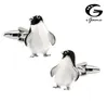 Cuff Links iGame Penguin Cuff Links Quality Brass Material Black Cute Animal Design Free Shipping HKD230718