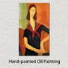 Figure féminine toile Art Jeanne Hebuterne dans une écharpe Amedeo Modigliani peinture peinte à la main à l'huile moderne décor de bureau