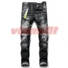 2023 Designer Mens Jeans Ripped Biker Moto Denim Pantalon Streetwear Denim Skinny Slim Straight Biker Jean Pour Homme