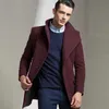 Wollmischungen für Herren LUCLESAM Herren-Kaschmir-Wollmantel Mittellange Mäntel 2022 Herbst und Winter Business Casual Warmer Mantel für Herren HKD230718