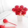 0.5mm Rose stylos à bille 3D Kawaii fleurs artificielles mignon bleu outil d'écriture cadeau pour adolescents filles bureau école papeterie