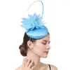 Beralar Kraliyet Mavi Satin Düğün Fascinators Kadınlar Zarif Mor Meape Saç Aksesuarları Gelin Örgü Fedora Şapkaları Yüksek Kalite