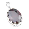 Thanksgiving Day Jewelry Red Garnet Oval Cut Pendants 925 Silver Jewelry for Women Necklace Pendants Mother Gift P0006288O