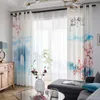 Tenda Pittura Cinese Finestra Soggiorno Scenico Tende Floreali Per Camera Da Letto Balcone Porta Tende Tende Personalizzate Decorazioni Per La Casa