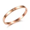 women stainless steel rose gold plated cubic zirconia cross pattern bracelets bangles for women fashion charm jewelry gifts