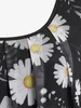 T-shirt taglie forti da donna ROSEGAL Plus Size Daisy Mesh Overlay Maniche svolazzanti Blouson Top T-shirt a maniche corte T-shirt a maniche corte da donna 4XL 230718