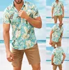 Camisas Casuais Masculinas Moda Camisa Manga Decote Estampado Curto Listrado StSummer Blusas Top Camisas De Hombre 230718