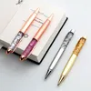 PCS/LOT Luxury Foil Metal Roller Ballpoint Pen Office Födelsedagspresenter Rose Gold Silver