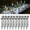 Décorations de jardin 4 12Pcs Lampes solaires Lanterne électrique extérieure Lumière Waterpoof Éclairage paysager pour Path Yard Lawn Lamp 230717